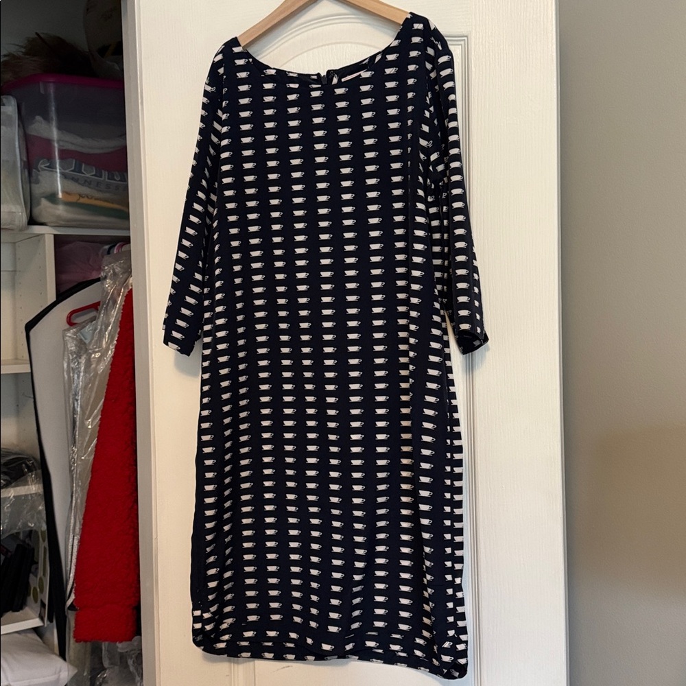 GAP Navy and White Patterned Dress